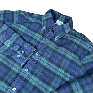 Brooks Brothers Regent Fit Men’s S Green & Blue‎ Plaid Flannel Shirt Mid Weight